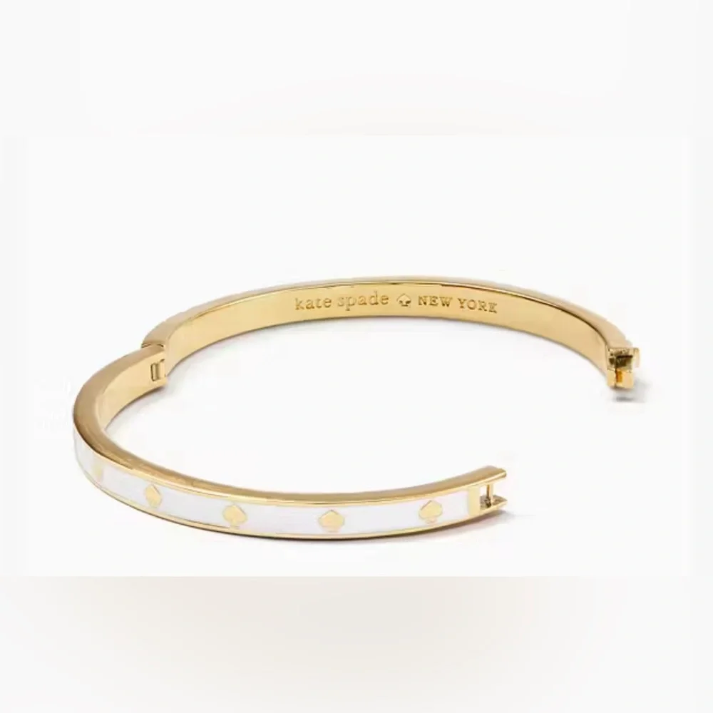 Kate Spade Bangle white & gold NWOT - Picture 2 of 3